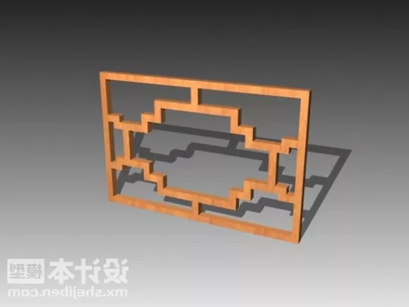 Home Wood Door With Frame On Top 3d model