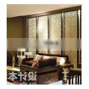Chinese Living Room With Sofa Chair 3d model