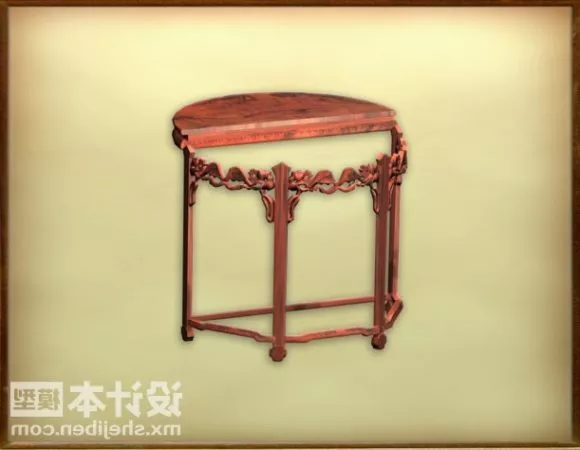 Old Vintage Wooden Desk 3d model