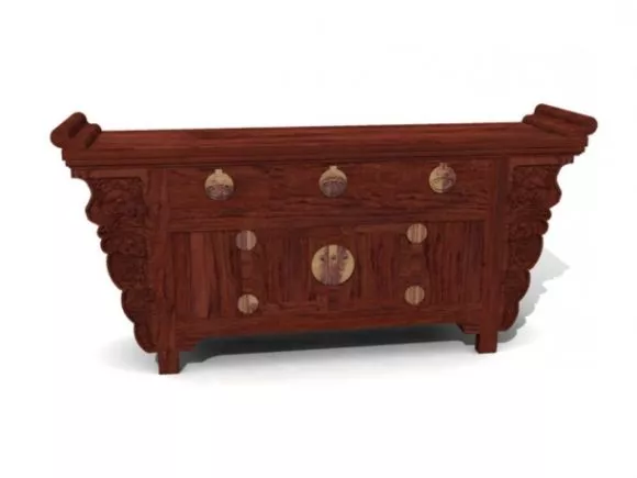 Curved Reception Desk Wood Material 3d model