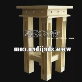 Bar Chair Solid Wood 3d model