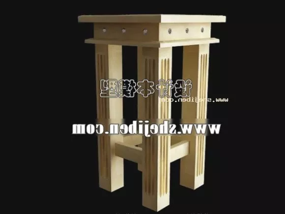 High Back Tufted Chair 3d model