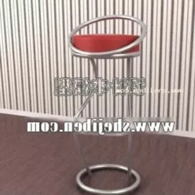 Red Bar Chair Industrial Style 3d model