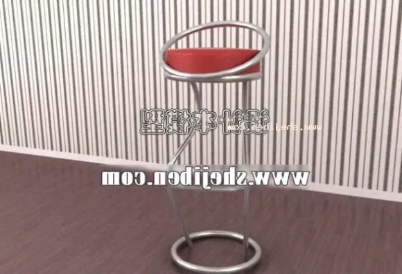 Square Seat, Inox Frame 3d model