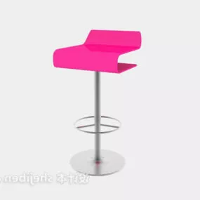 Modern Bar Chair Chrome Frame 3d model