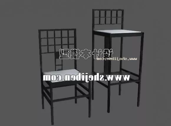 Square Seat, Inox Frame 3d model