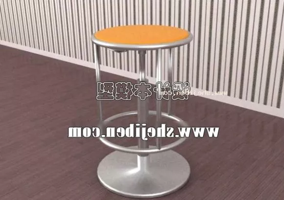 Simple Chair With Thin Leather On Seat And Back 3d model