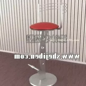 Bar Chair Red Seat Top 3d model