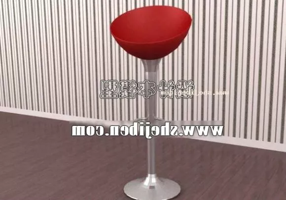 Modern White Chair With Thin Pad Seat 3d model