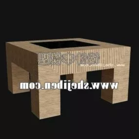 Solid Wood Coffee Table Square Shape 3d model