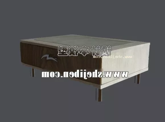 Set Of Coffee Table Rectangular And Round Table 3d model