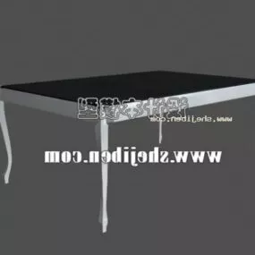 Thin Coffee Table Black Top 3d model