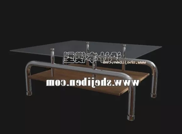 Glass Coffee Table Two Layers Shelf 3d model Glass Coffee Table Two Layers Shelf 3d model