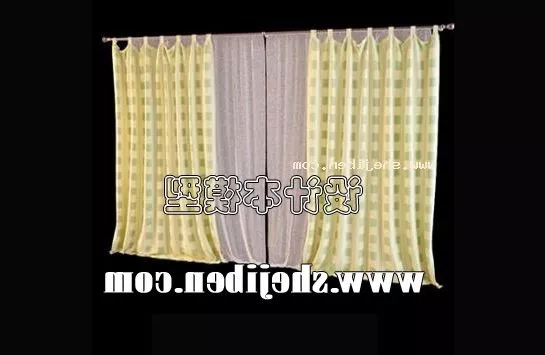 Two Layers Curtain Yellow And Brown Color 3d model Two Layers Curtain Yellow And Brown Color 3d model