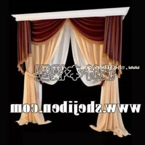 Antique Curtain With Cover Top 3d model