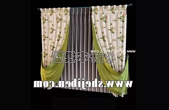 Curtain Two Layer With Top Panel 3d model