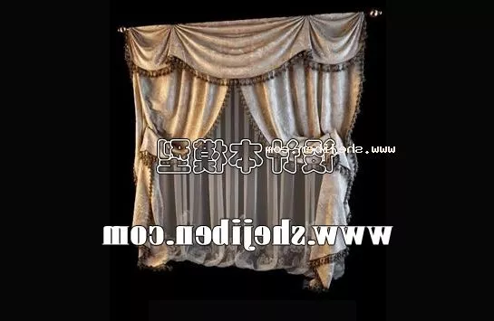 Curtain In Old Room 3d model