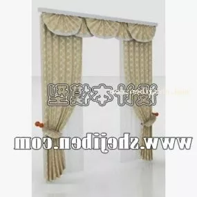 Living Room Windows Curtain 3d model