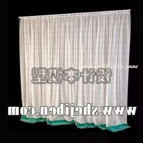 White Wrinkled Curtain 3d model
