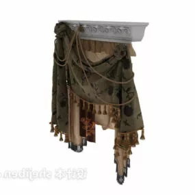 Vintage Brown Curtain 3d model