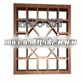 Asian Window Frame 3d model