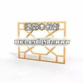 Wood Window Frame Chinese Style 3d model
