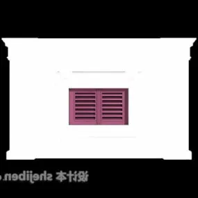 Small Wood Window On Wall 3d model
