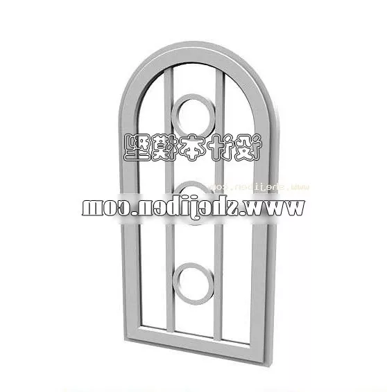 Walnut Door With Wood Frame 3d model