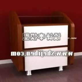Modern Wooden Bedside Table 3d model