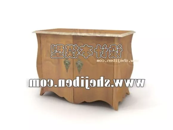 Nightstand Curved Edge 3d model