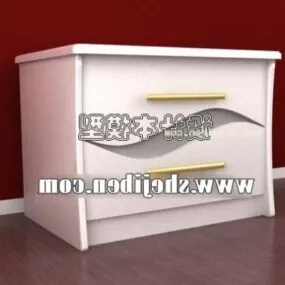 White Painted Mdf Bedside Table 3d model