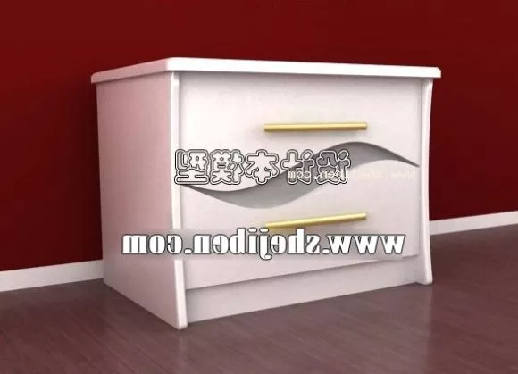White Painted Mdf Bedside Table 3d model White Painted Mdf Bedside Table 3d model