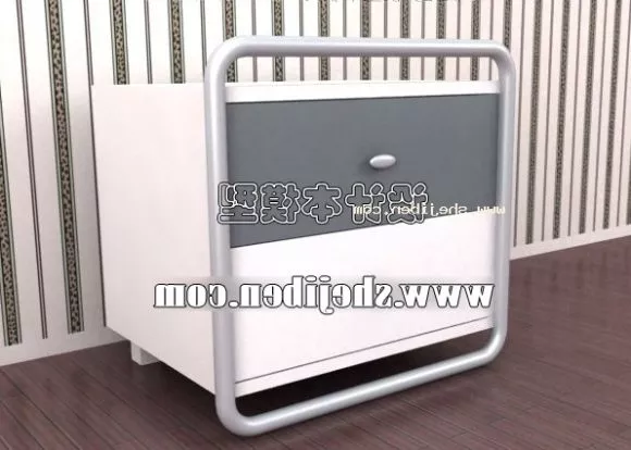 White Nightstand Antique Style 3d model