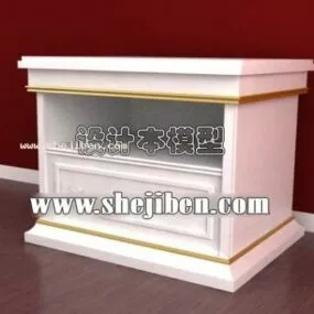 White Bedside Table Furniture 3d model