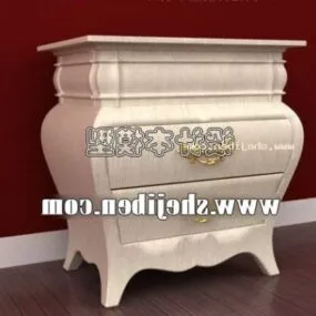 Curved Form Bedside Table Furniture 3d model