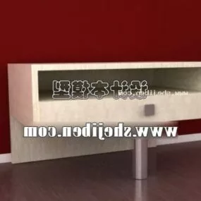Bedside Table Modern Style Chrome Leg 3d model