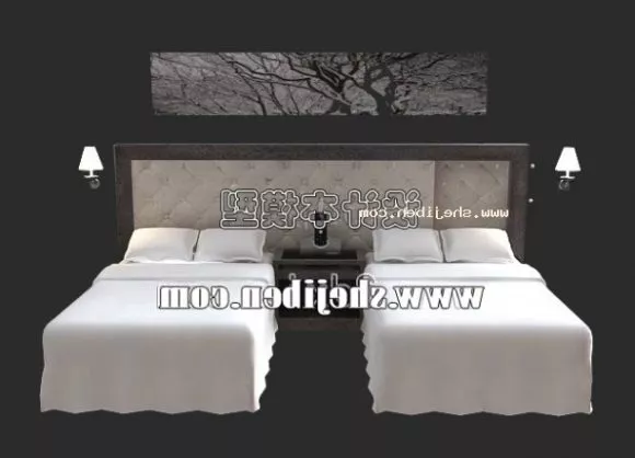Bed For Child With Cabinet 3d model