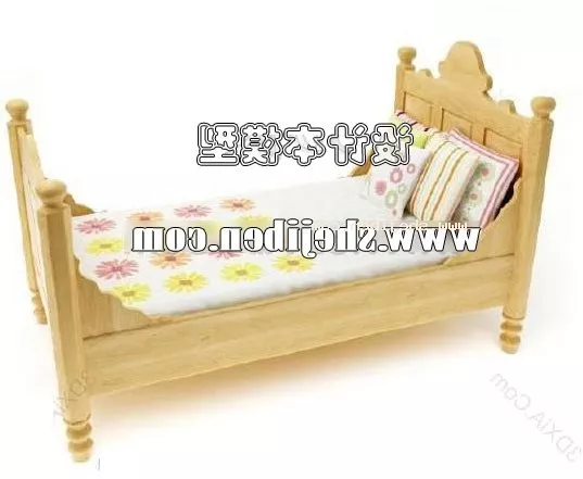 Double Bed With Nightstand Blanket 3d model