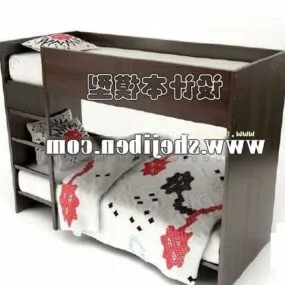 Children Bunkbed Wood Furniture 3d model