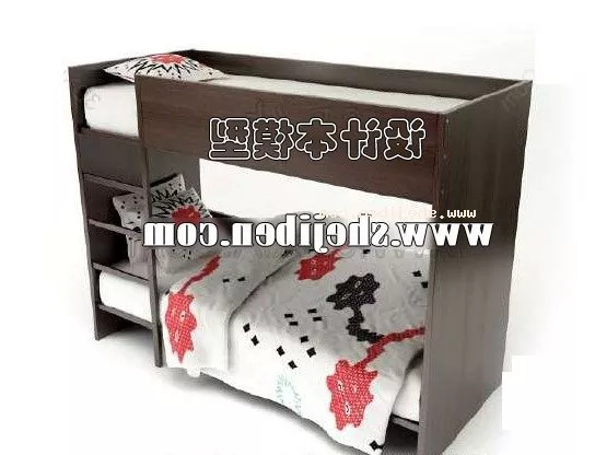 Children Bunkbed Wood Furniture 3d model Children Bunkbed Wood Furniture 3d model