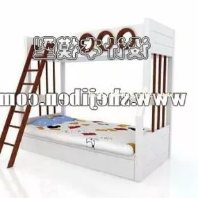 Children Bunkbed White Painted 3d model