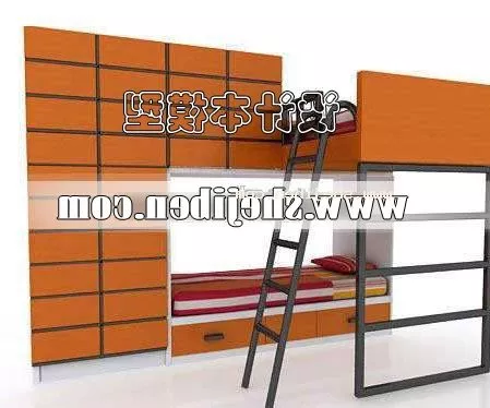 Hotel Bed Set Flou With Tufted Back 3d model