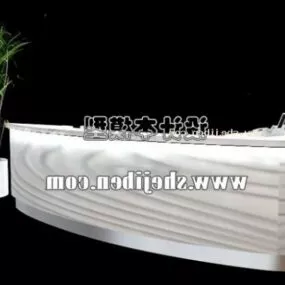 Reception Desk White Style 3d model