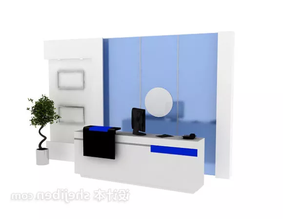 Traditional Wood Writing Desk 3d model