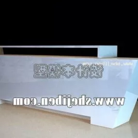 Reception Desk White Color 3d model