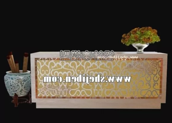 Reception Desk Decor Hotel Furniture 3d model Reception Desk Decor Hotel Furniture 3d model