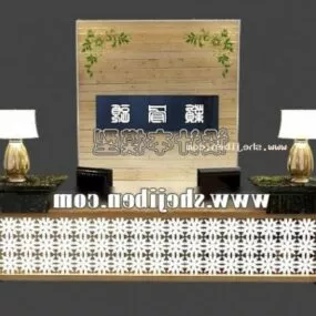 Reception Desk Wooden Material Furniture 3d model