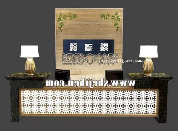 Office Desk With Storage And Chair 3d model