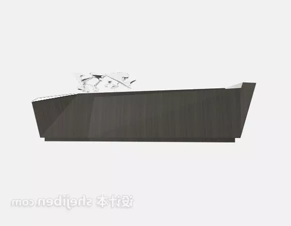 Simple Curved Reception Desk 3d model