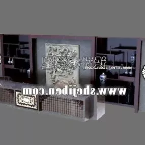 Reception Desk Chinese Furniture 3d model